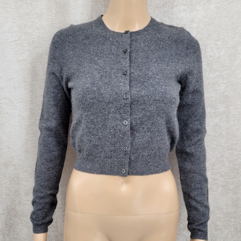 Vintage Ralph Lauren Grey Wool Cardigan.
